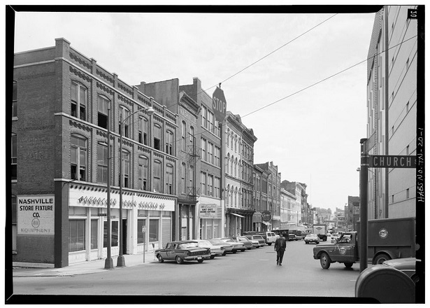 View of 2nd Ave at Church St, circa 1950-60's