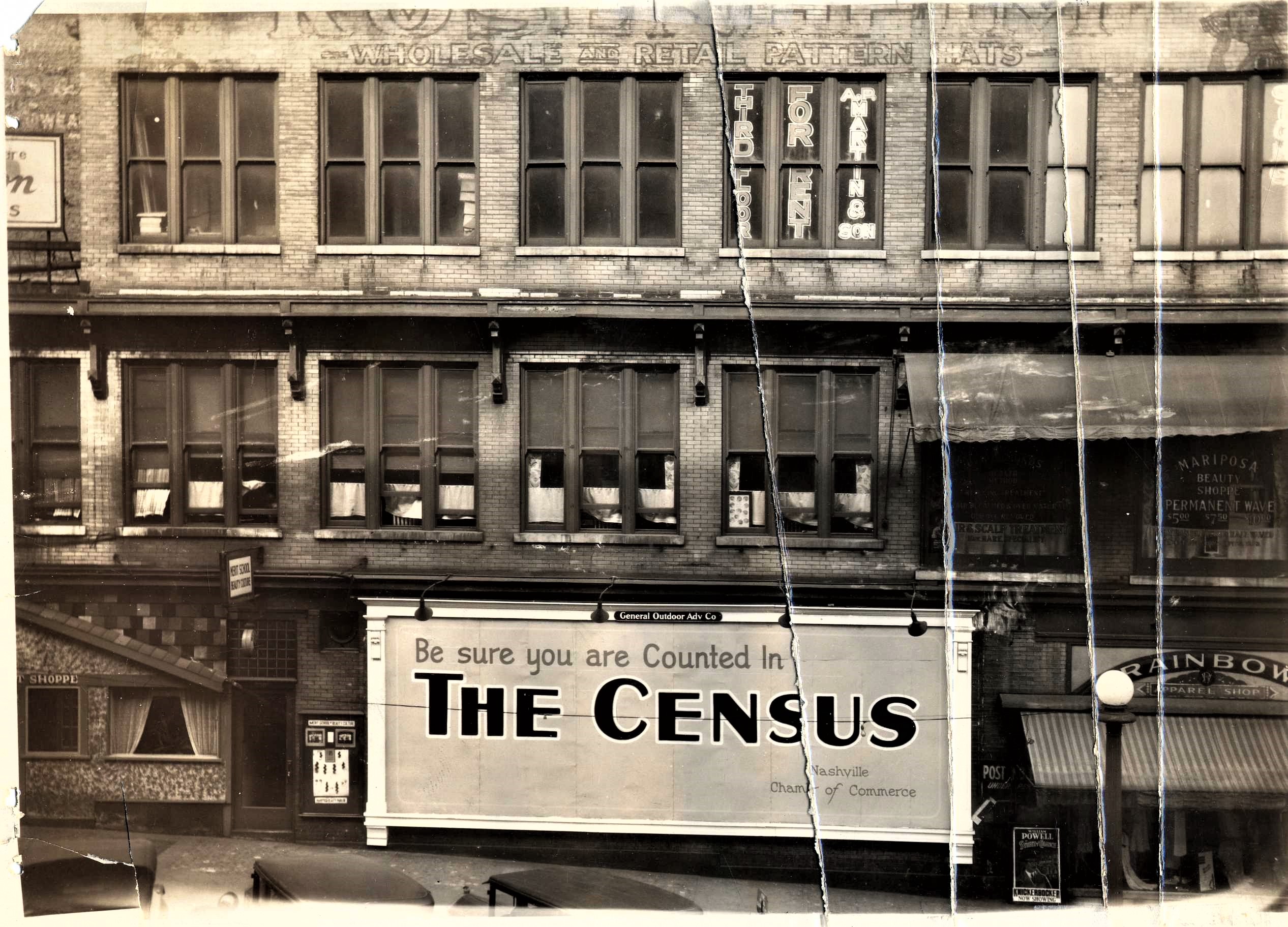 Chamber of Commerce Collection, billboard advertising the 1930 Census