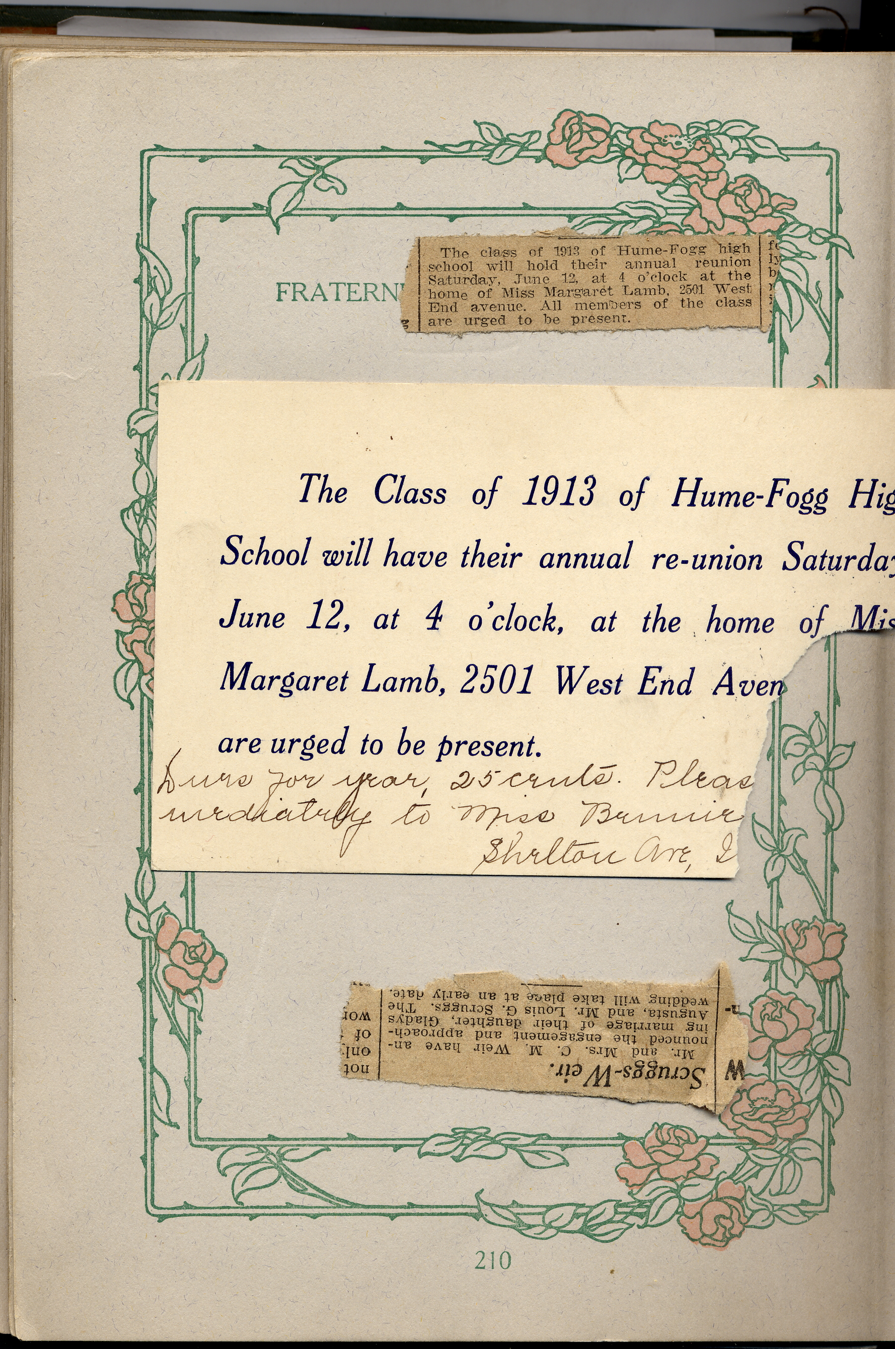1913 Hume Fogg yearbook