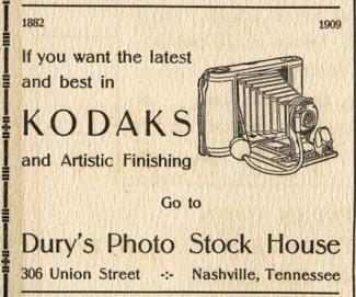 Newspaper Ad for Dury's Photo Shop