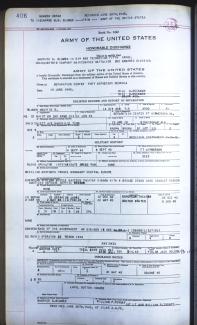 Sample military discharge record from Metro Archives