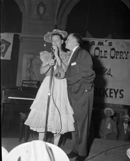 Minnie Pearl and Mayor Ben West at the Grand Ole Opry (Circa. 1950's)