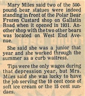 Nashville Banner clipping from 1980 that interviewed a former employee of the business