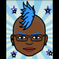 Sade with blue mohawk avatar