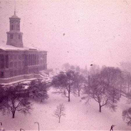 Sidney O'Berry Collection - State Capitol covered in snow in 1976